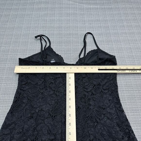 Black Lace Corset Bust Mini Dress Medium‎ Coquette Y2K Lingerie Style Slip - Picture 9 of 12
